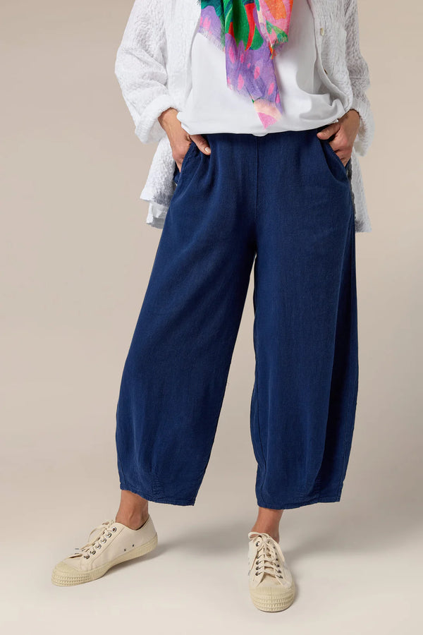 Midnight Twisted Linen Bubble Trousers