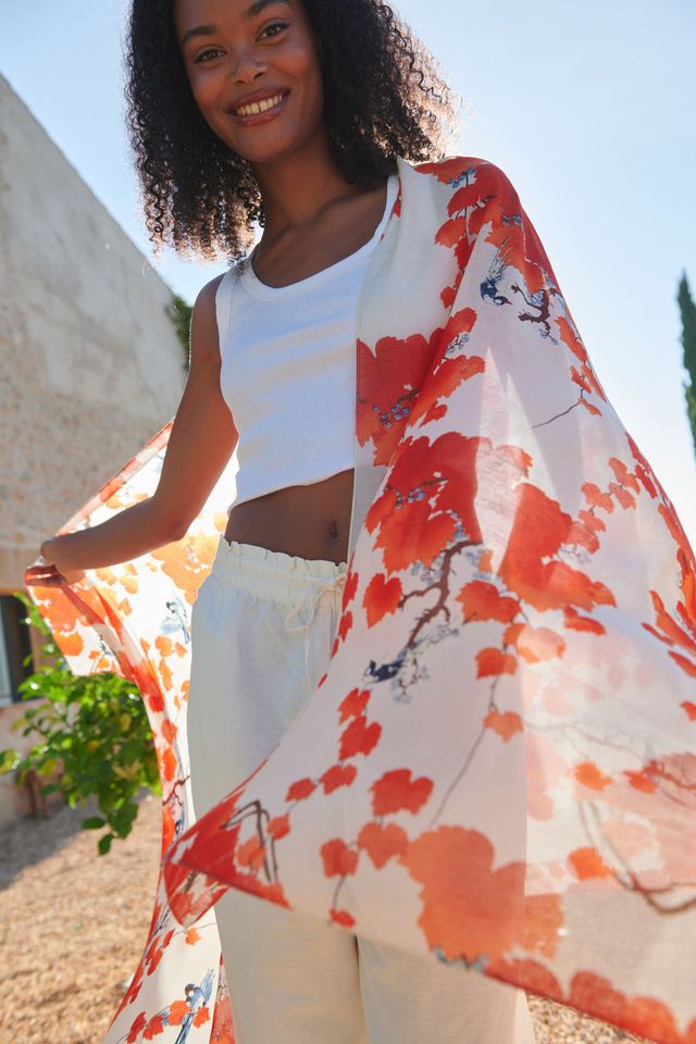 Acer Red Print Scarf