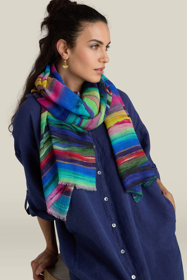 Watercolour Landscape Wool Scarf