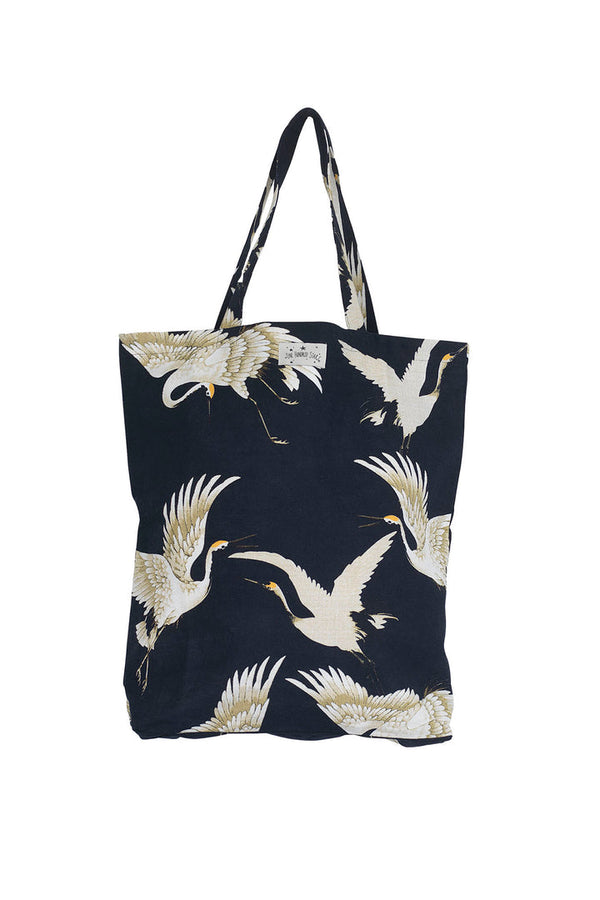 Black Stork Canvas Bag