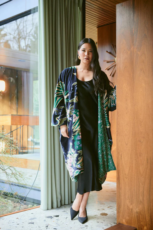 Crane Emerald Velvet Grande Kimono