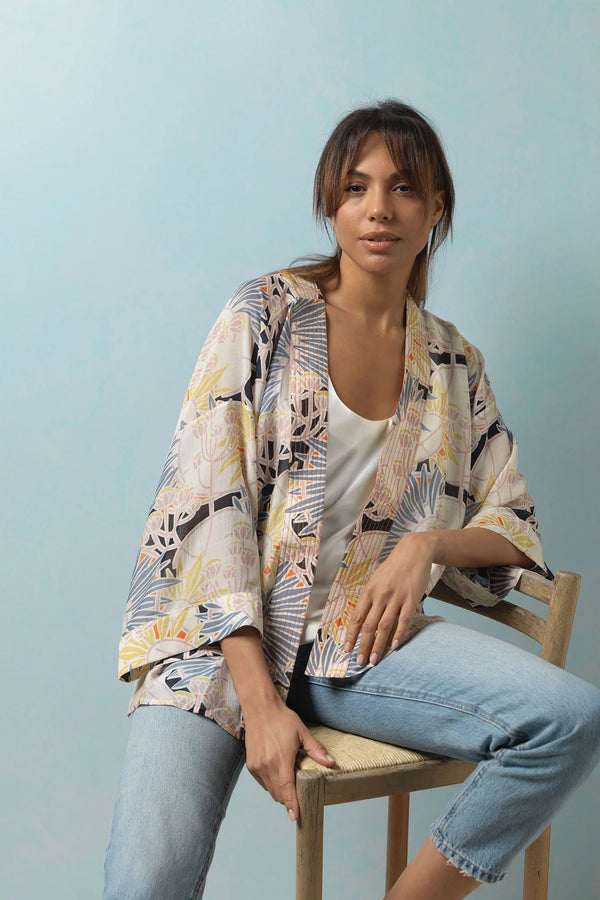 Deco Daisy Mauve Kimono