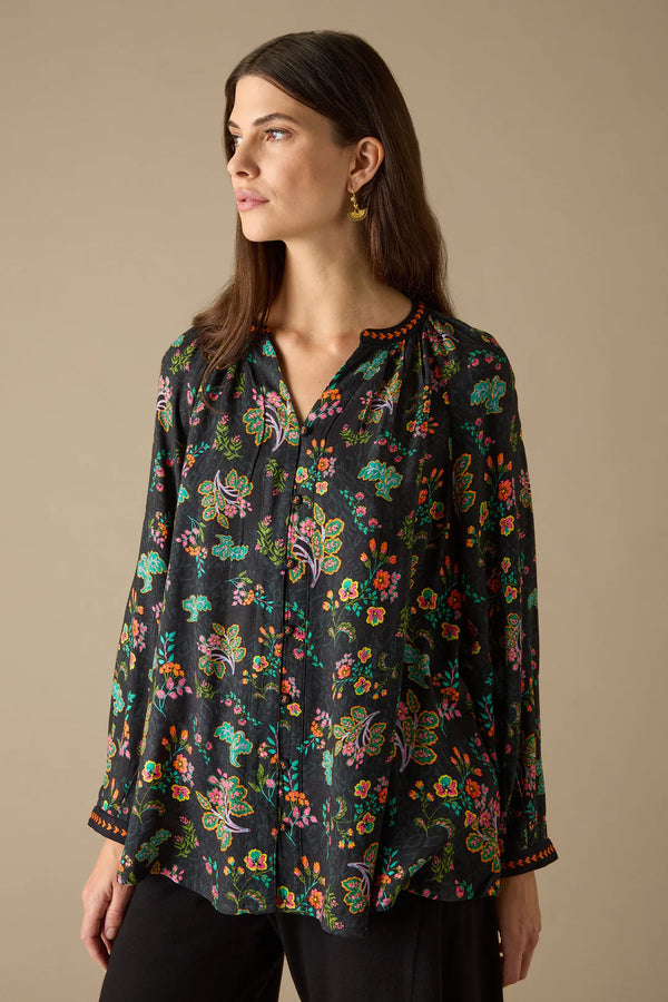 Hand Drawn Floral Boxy Shirt