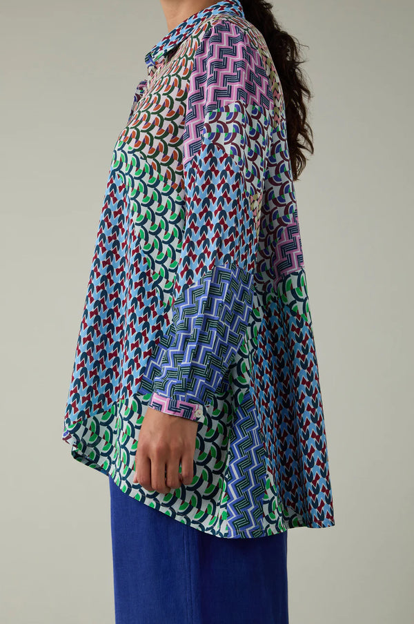 Geo Patchwork Print Shirt