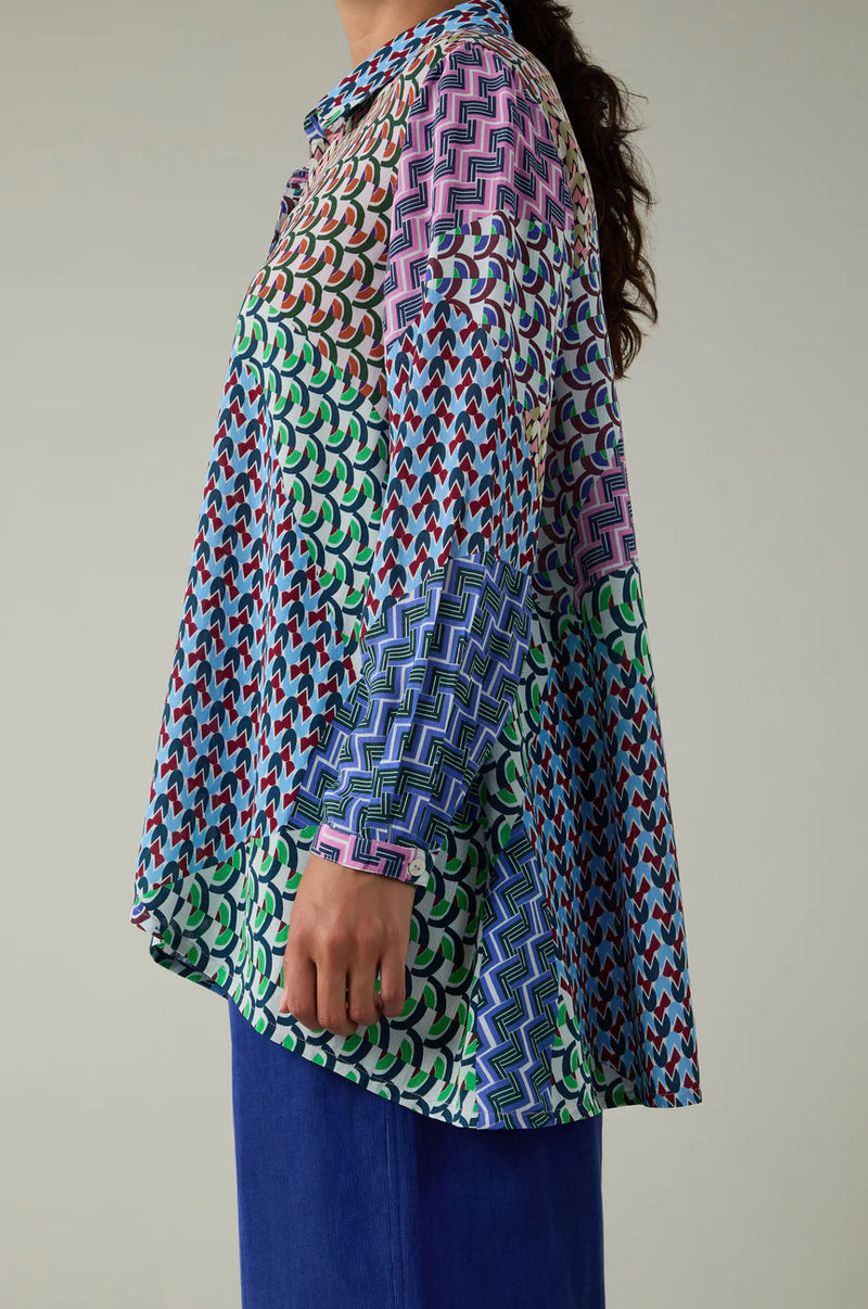 Geo Patchwork Print Shirt