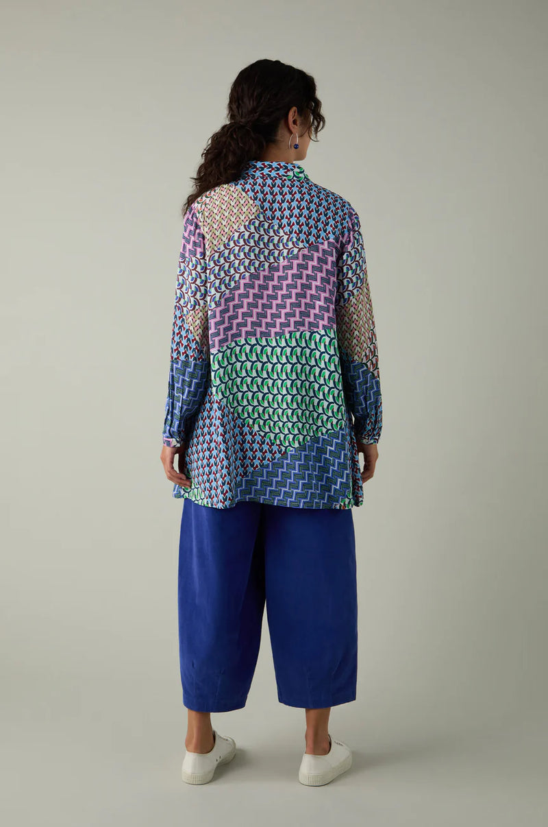 Geo Patchwork Print Shirt