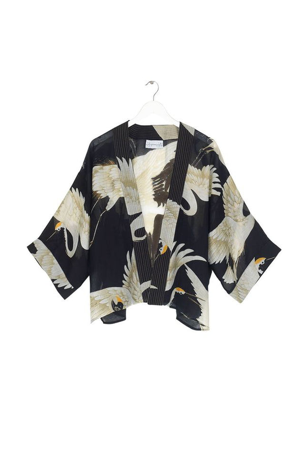 Stork Black Kimono
