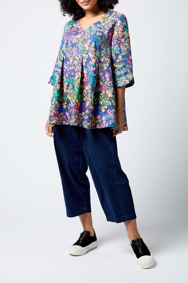 Scattered Floral Linen Tunic