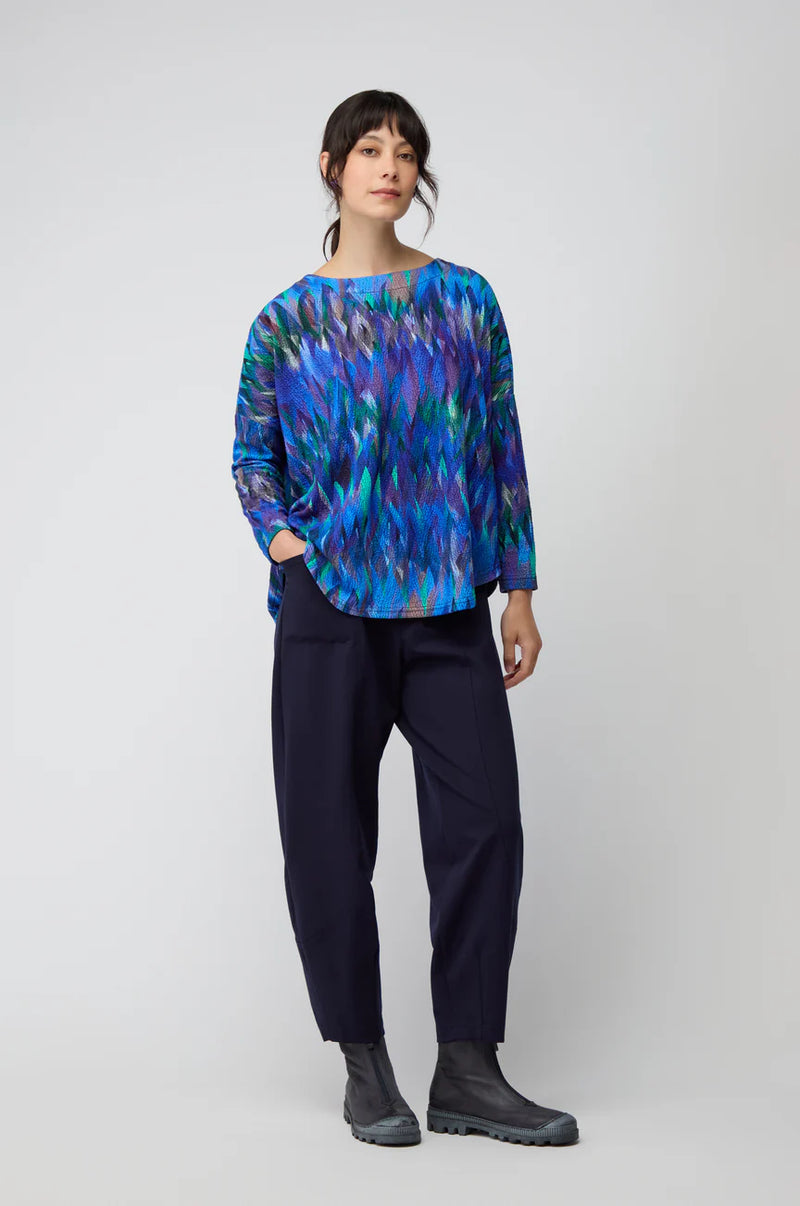 Abstract Feather Jersey Top