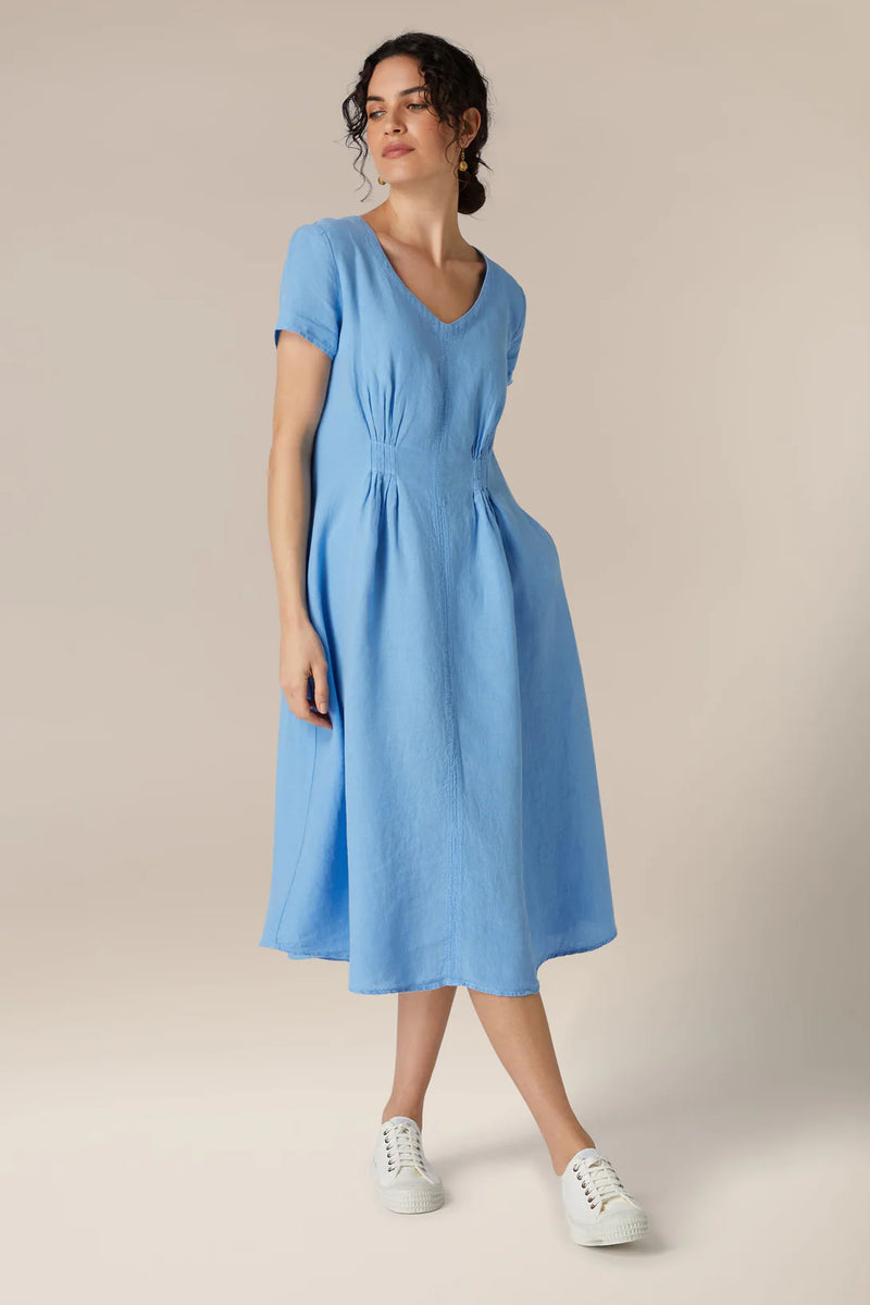 Organza Linen Tuck Detail Dress