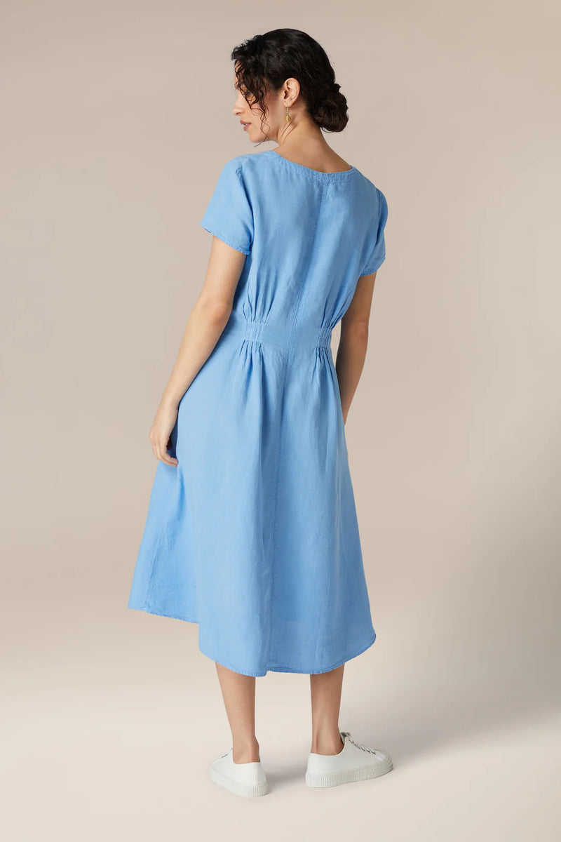 Organza Linen Tuck Detail Dress
