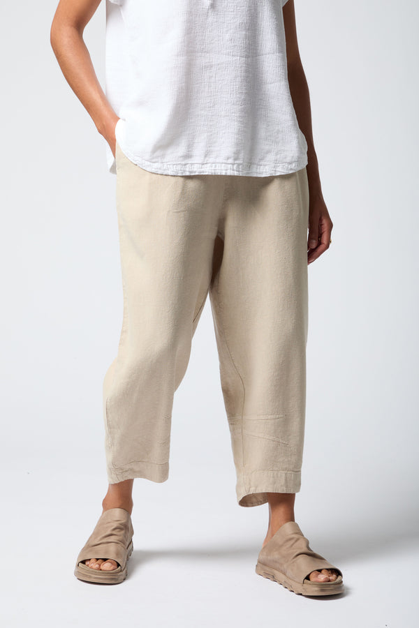 Twisted Linen Crop Bubble Trousers