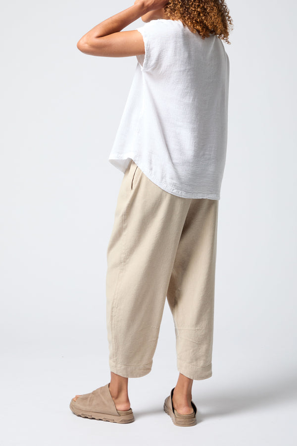 Twisted Linen Crop Bubble Trousers