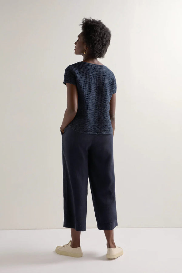 Night Waffle Linen Top