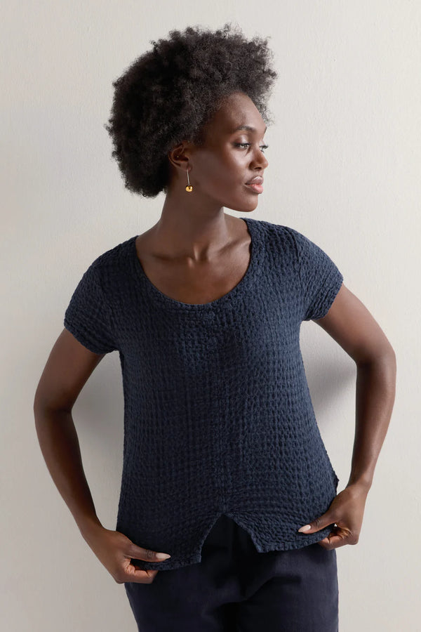 Night Waffle Linen Top