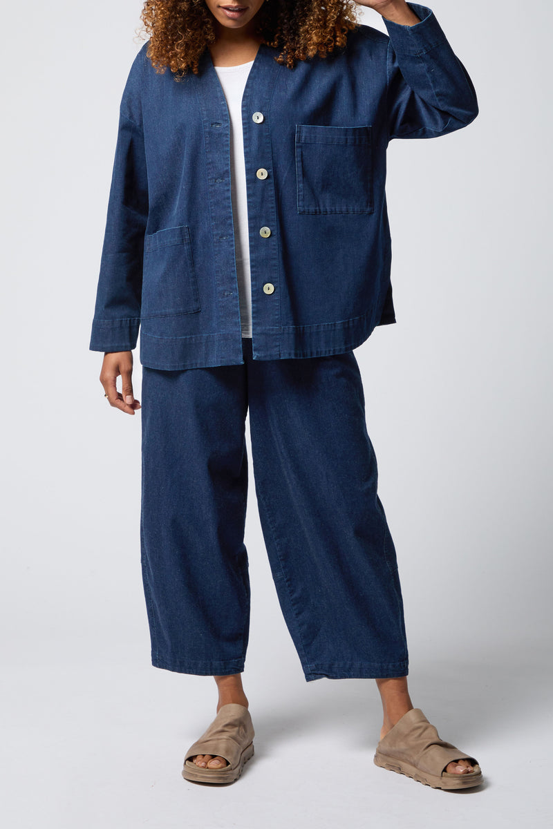 Stretch Denim Boxy Jacket