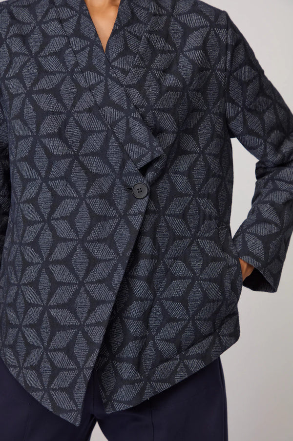 Diamond Floral Indigo Jacket
