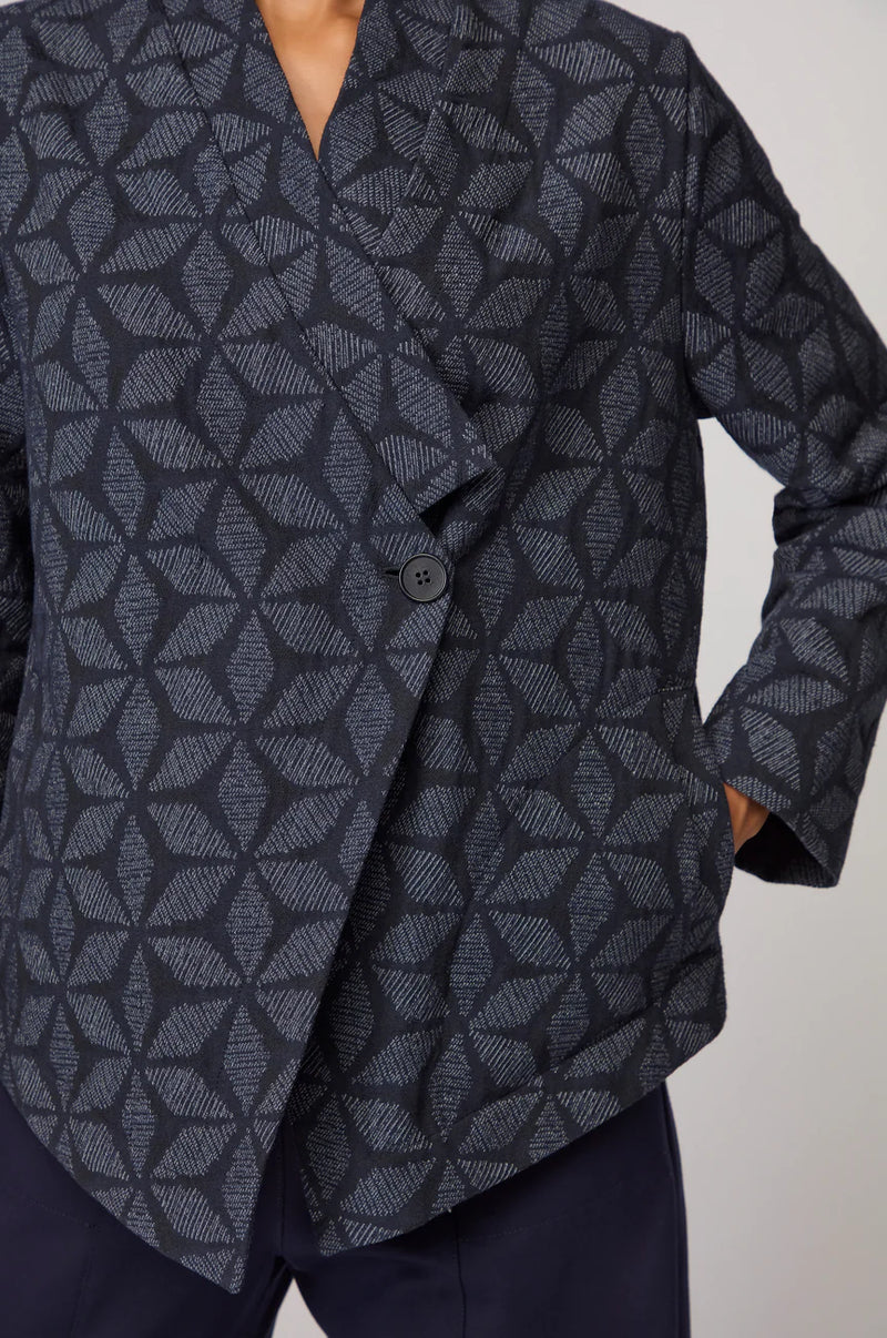 Diamond Floral Indigo Jacket