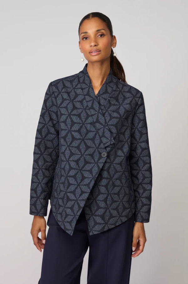 Diamond Floral Indigo Jacket