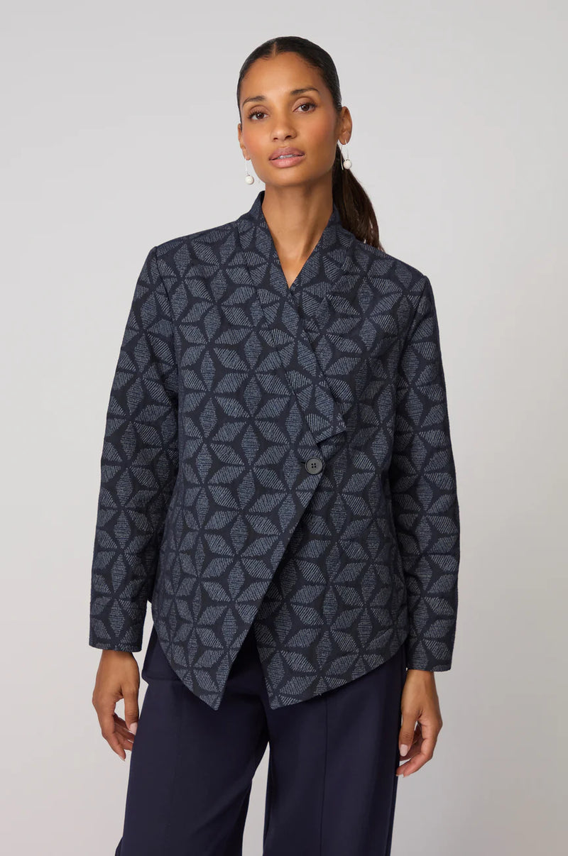 Diamond Floral Indigo Jacket