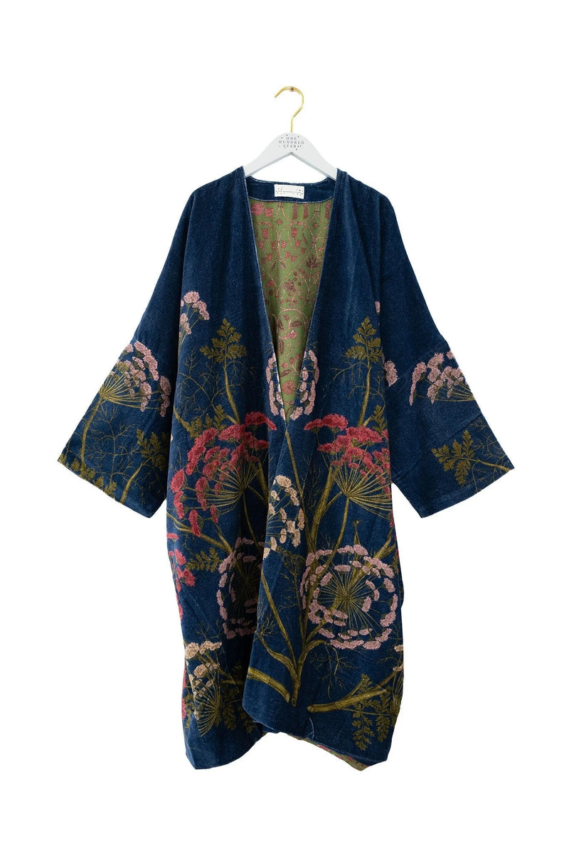 Parsley Seed Navy Velvet Grande Kimono