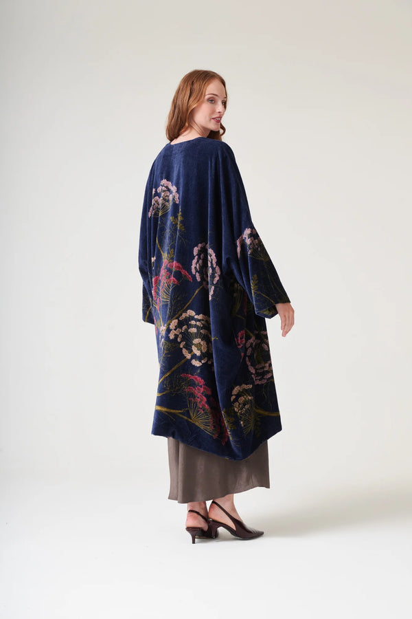 Parsley Seed Navy Velvet Grande Kimono