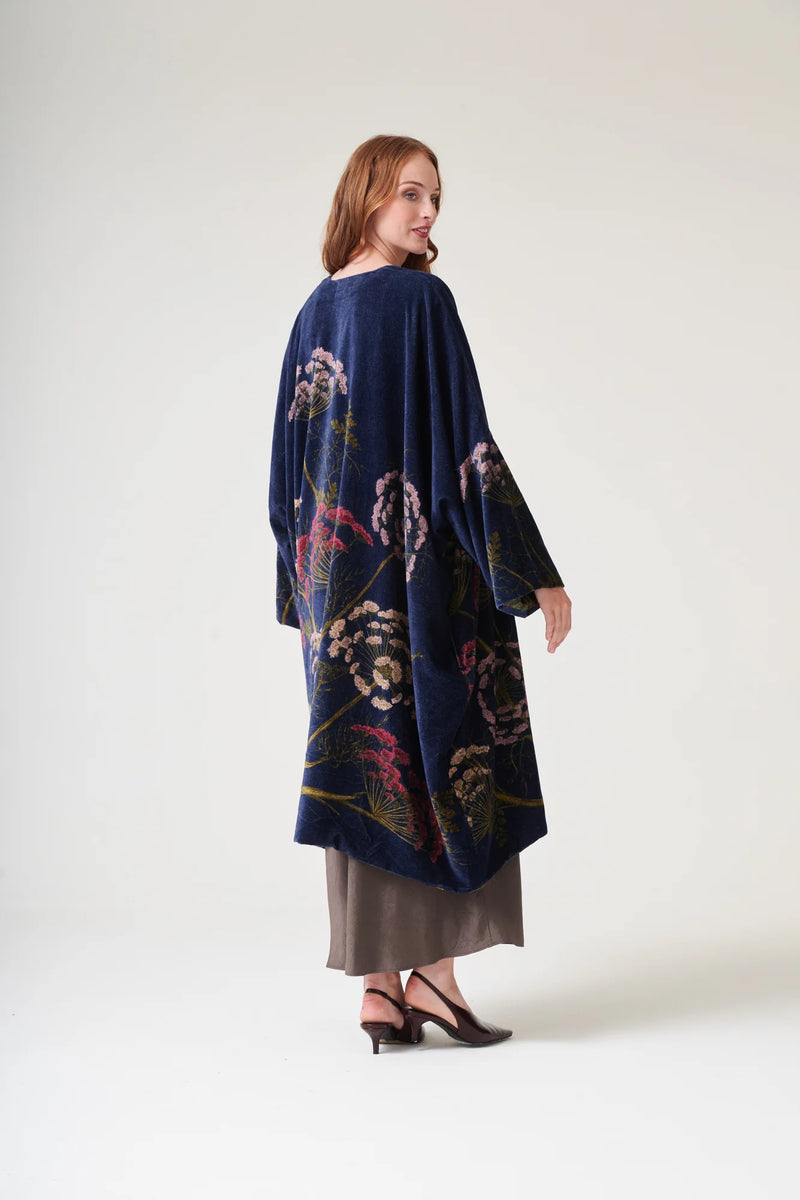 Parsley Seed Navy Velvet Grande Kimono