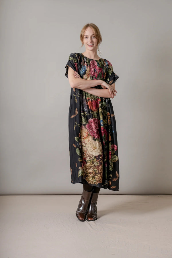 Primula Black Pleat Dress