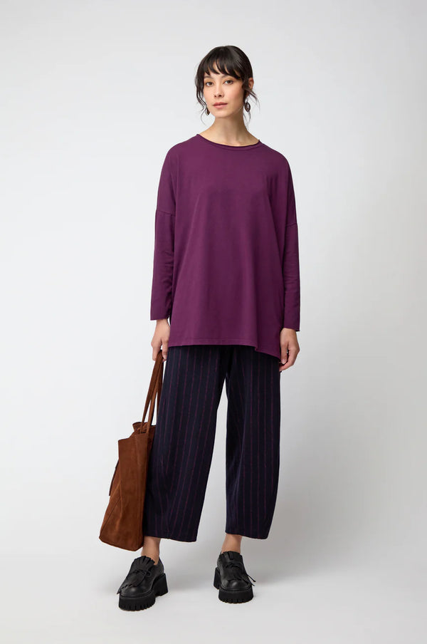 Plum Cotton Jersey Relaxed Top