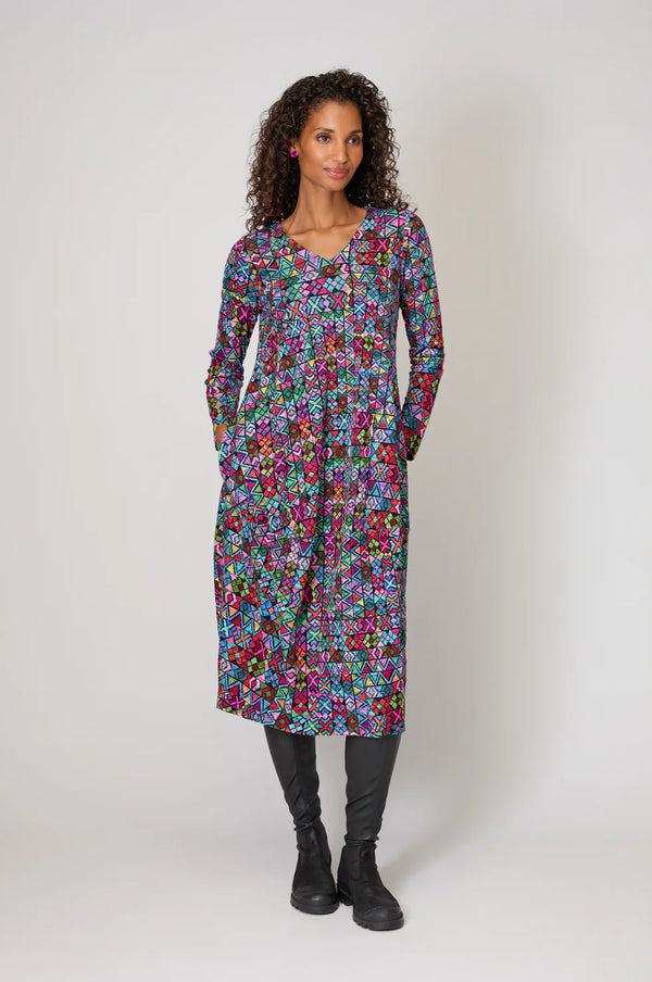 Peruvian Patchwork Jersey Bubble Dress