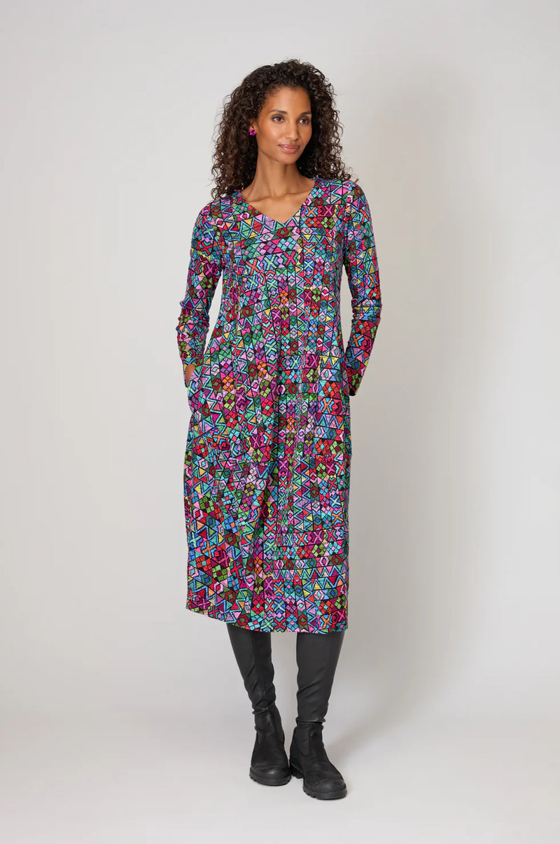 Peruvian Patchwork Jersey Bubble Dress