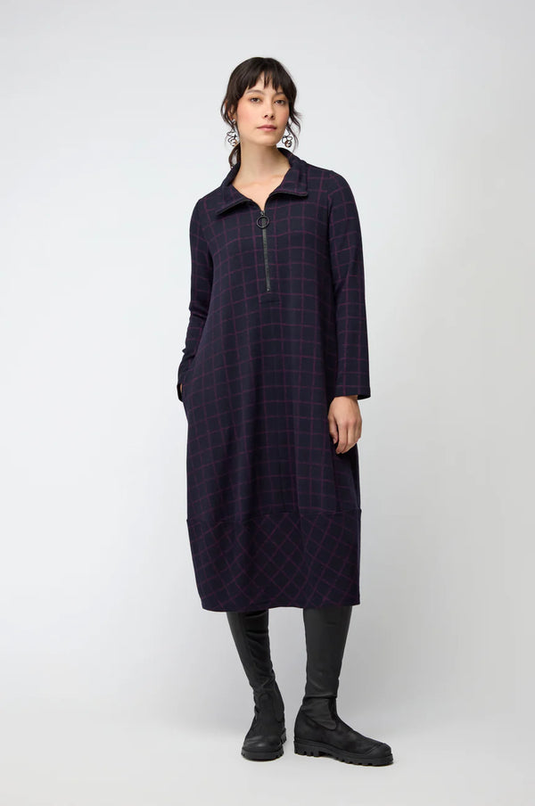 Small Broken Check Zip Bubble Dress