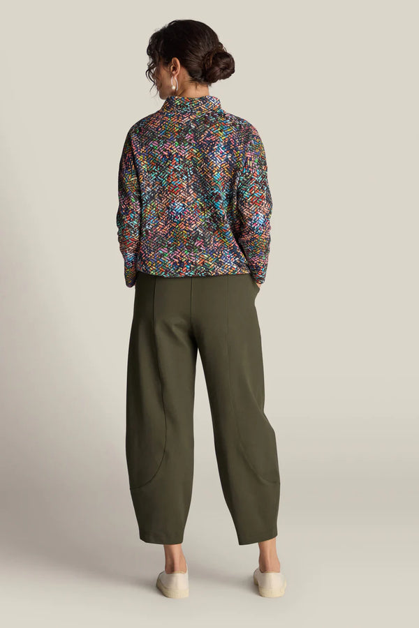 Khaki Ponte Bubble Trousers