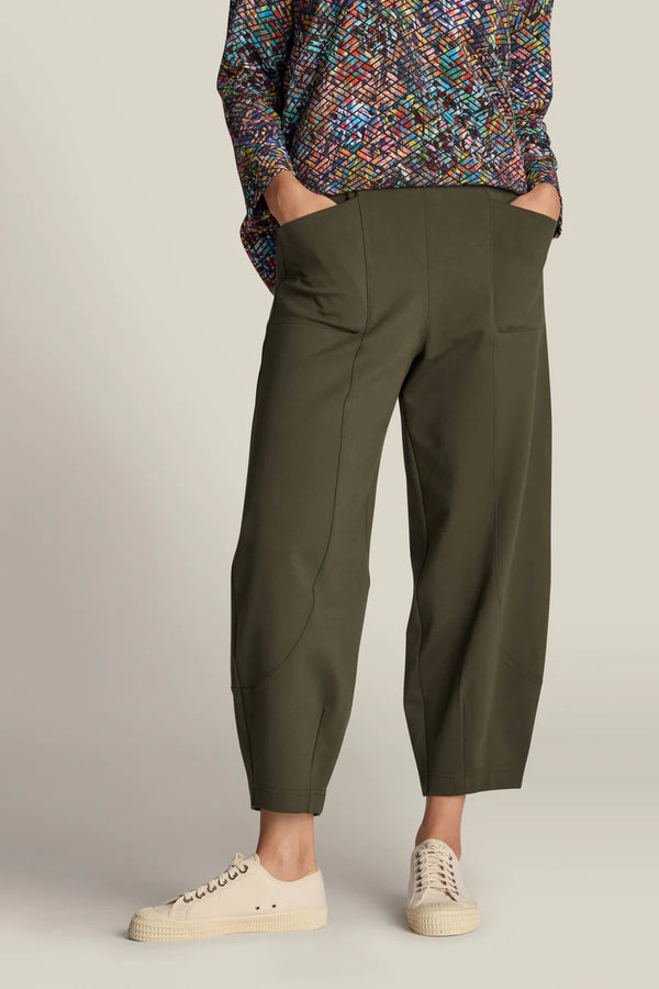 Khaki Ponte Bubble Trousers
