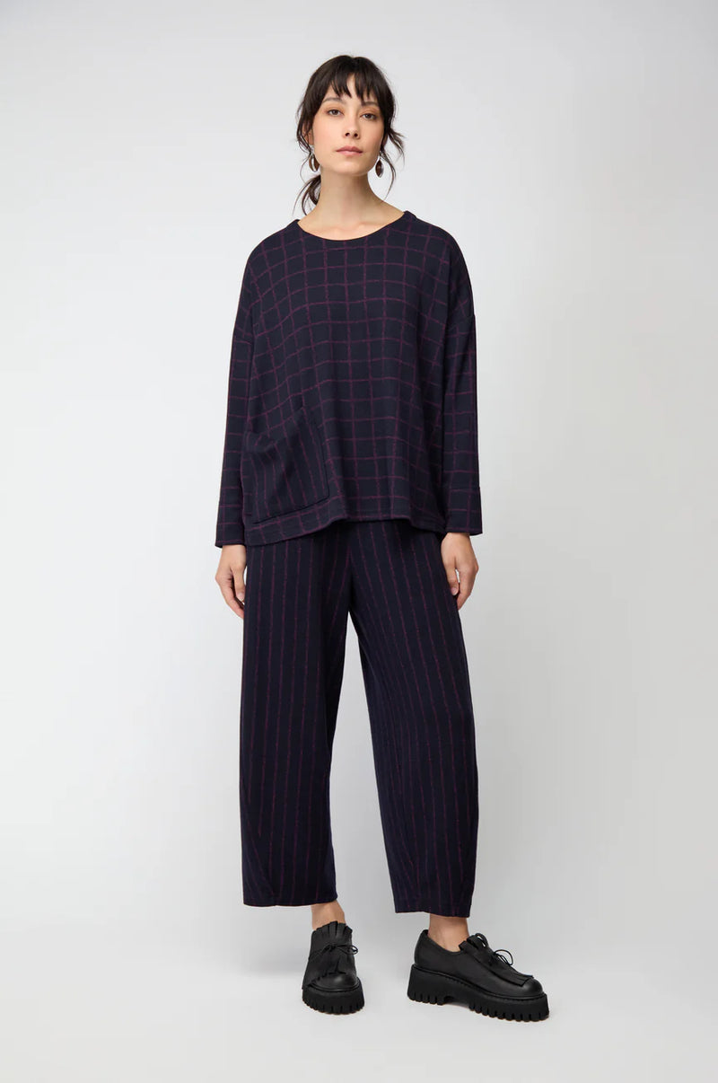 Small Broken Check & Stripe Boxy Top