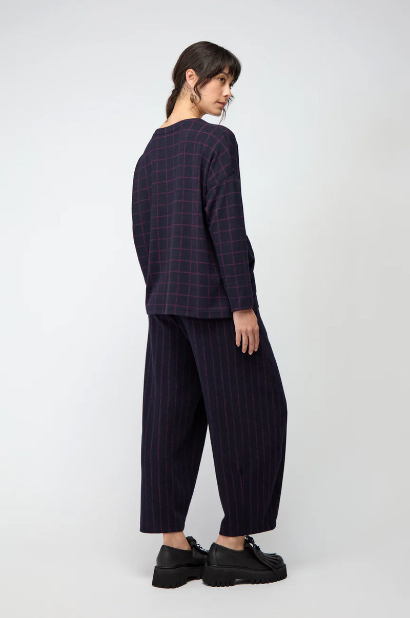 Small Broken Check & Stripe Boxy Top