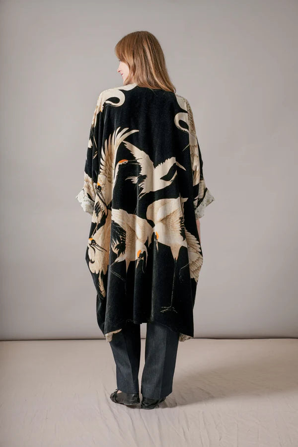 Stork Black Velvet Grande Kimono