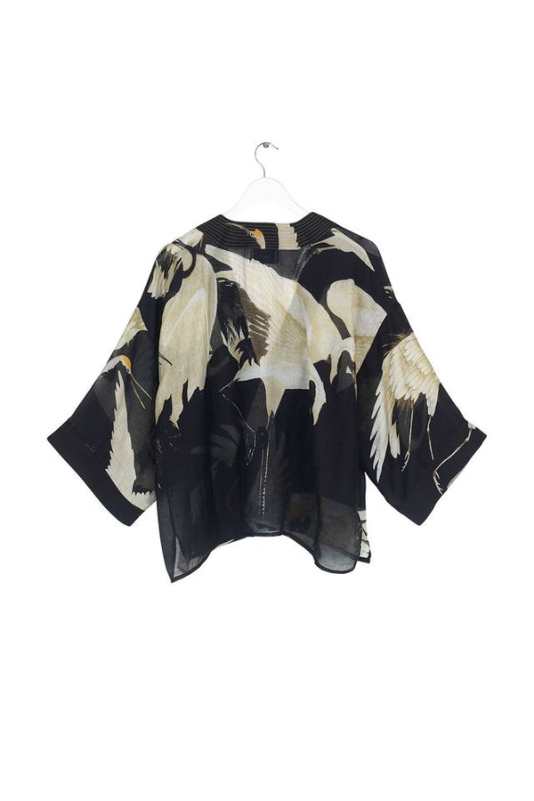 Stork Black Kimono