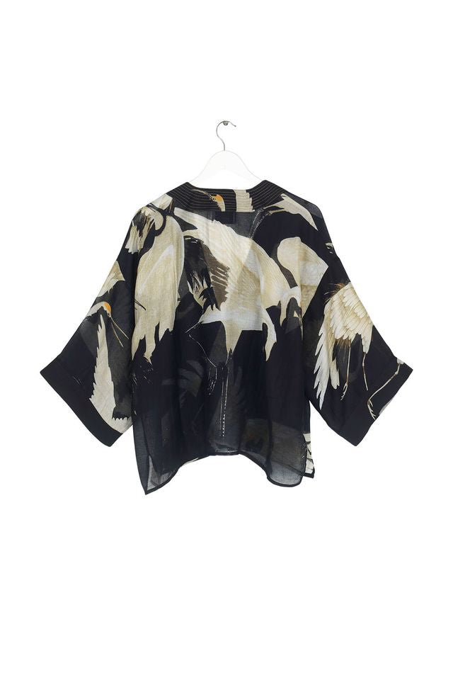 Stork Black Kimono