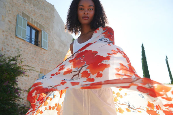 Acer Red Print Scarf