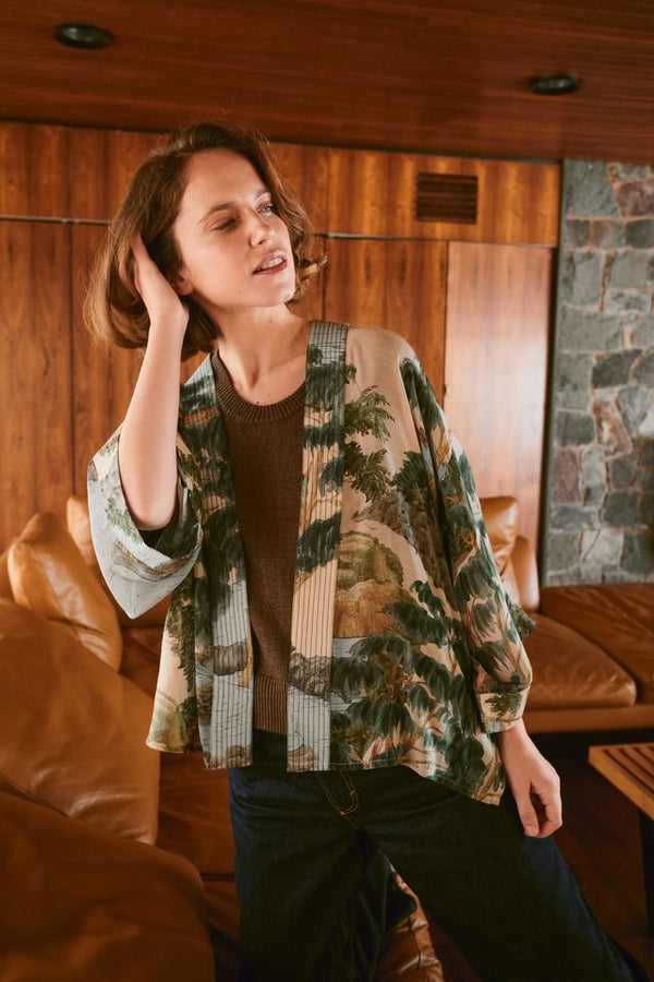 Rivers And Trees Natural Kimono