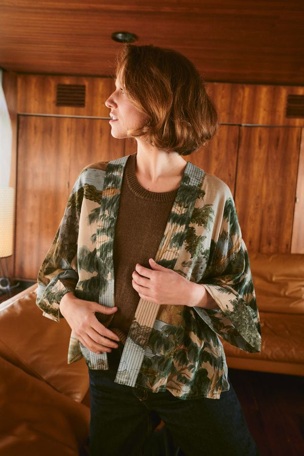 Rivers And Trees Natural Kimono